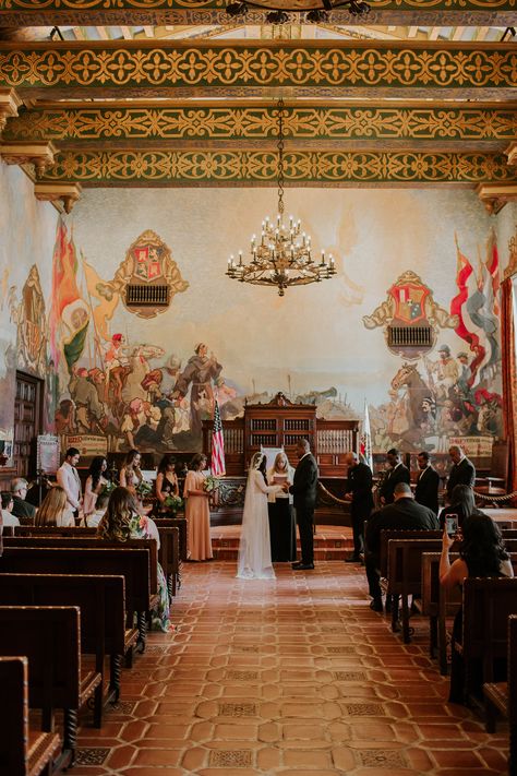 Santa Barbara Mural Room Wedding, Santa Barbara Mission Wedding, Mural Room Santa Barbara Wedding, Los Angeles Courthouse Wedding, Santa Barbara City Hall Wedding, Wedding Mural, Spanish Style Weddings, Santa Barbara Elopement, Wedding Santa Barbara