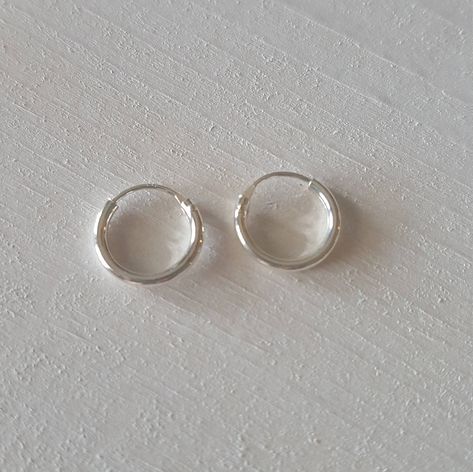 Small 8mm endless loop sterling silver earrings. Perfect for any part of the ear or nose. You will receive 2 hoops. Sterling Silver Nose Rings, Small Silver Hoop Earrings, Earrings Cartilage, Helix Hoop, Ear Parts, Silver Nose Ring, Nose Hoop, Cartilage Earrings, Hoop Earrings Small