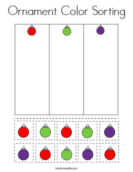 Ornament Color Sorting Coloring Page - Twisty Noodle Holiday Shapes Preschool, Pre K Christmas Worksheets Free, Preschool Gluing Activities, Holiday 5 Senses Preschool, Ornament Activities For Toddlers, 2024 Preschool Activities, Christmas Tree Worksheet Preschool, Ornament Activity For Kids, Christmas Small Group Activities Preschool