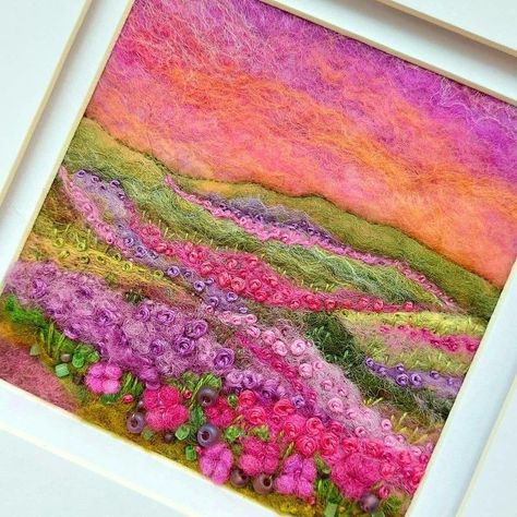 Textile Landscapes, Felted Pictures, Tea Dance, Felt And Embroidery, Felt Wall Hanging, Wool Felt Projects, Needle Felting Diy, Wet Felting Projects, Felting Ideas