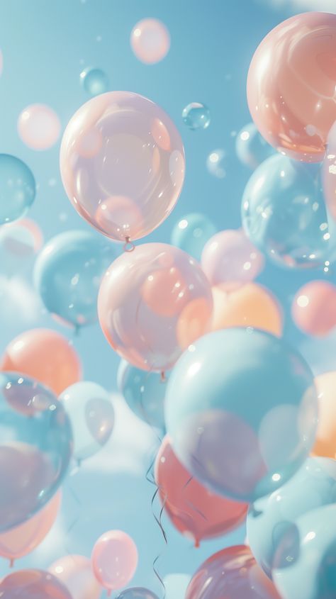 Pop your iPhone and Android screens with this fresh look! 📱🎨 Balloons Wallpaper Aesthetic, Ballon Wallpapers, Sky Wallpaper Backgrounds, Popped Balloon, Balloon Wallpaper, Calendar Background, Pastel Balloons, Phone Screen Wallpaper, Cute Backgrounds For Phones