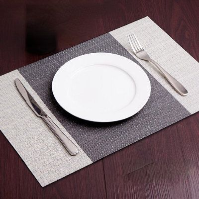 The taste is the taste of western food, is the good life. Color: White/Blue | Umber Rea Japanese Heat Insulation 4 Piece Placemat Plastic in Blue, Size 17.72 W in | Wayfair Kitchen Dinning Table, Table Place Mats, Modern Color Schemes, Western Food, Kitchen Dinning, The Good Life, Place Mats, Linen Tablecloth, Kitchen Table