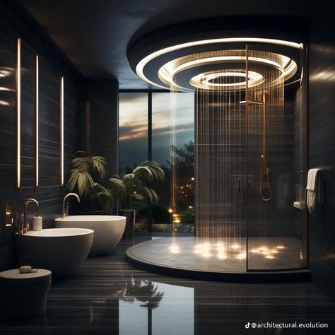 Bathroom Ceiling Design Modern, Switzerland Mansion, Jacuzzi Bathroom Luxury, Modern Mansion Bathroom, Luxury Washroom Design, Dream Bathroom Luxury, Luxury Sauna, Big Safe, Mansion Interior Design