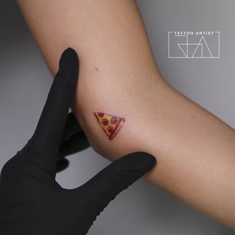 Pizza Tattoo, Food Tattoos, Red Tattoos, Bad Tattoos, Book Tattoo, Piercing Tattoo, Couple Tattoos, Neck Tattoo, Mini Tattoos