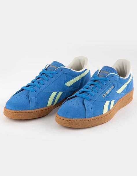 REEBOK Club C Grounds UK Mens Shoes - BLUE COMBO | Tillys 80s Shoes, Wwe T Shirts, Flannel Sweatshirt, Reebok Club C, Cute Sneakers, Club C, Shoes Blue, Mens Trends, Silver Shoes