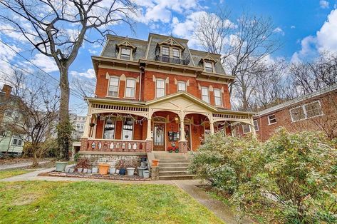 1895 Victorian house in Cincinnati, Ohio Brick Victorian Homes, Victorian Houses For Sale, Brick Victorian, Brick Porch, Covered Parking, Brick Homes, Old Victorian Homes, Old Bricks, Victorian Houses