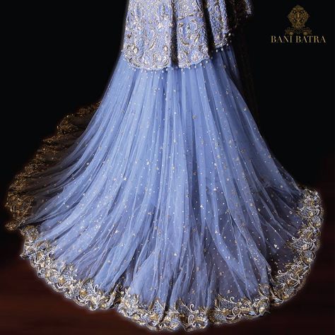 Our intricate embroidery, stunning fabrics and impeccable designs will surely leave you breathless. #BaniBatra #BaniBatraBride #BridalCollection #Bespoke #IndianWeddings #Fashion #India Desi Lehenga, Periwinkle Blue Wedding, Lehengas Wedding, Wedding Royal, Wedding Dresses Indian, Desi Wedding Dresses, Blue Lehenga, Blue Wedding Dresses, Indian Bridal Outfits