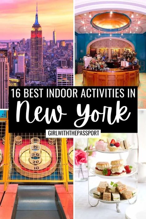 16 Best Indoor Activities in New York City! Nyc Rainy Day, Indoor Date Ideas, Things To Do Inside, Indoor Things To Do, York Things To Do, Nyc Travel Guide, Things To Do In Nyc, Date Activities, Nyc Travel