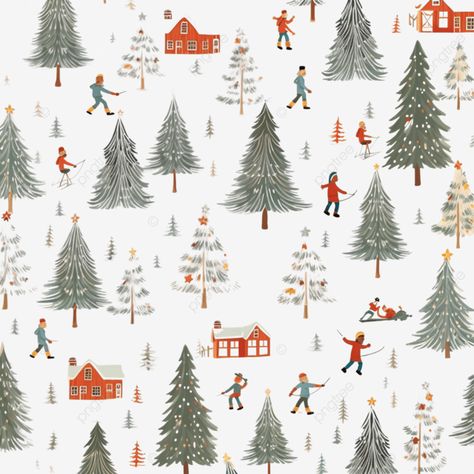 winter vintage christmas tree people sledding ice skating on a rink seamless pattern sledge png Christmas Sledding Aesthetic, Sled Drawing, Sledding Illustration, Vintage Sledding Illustration, Tree People, Vintage Sled, Winter Vintage, Transparent Image, Professional Design