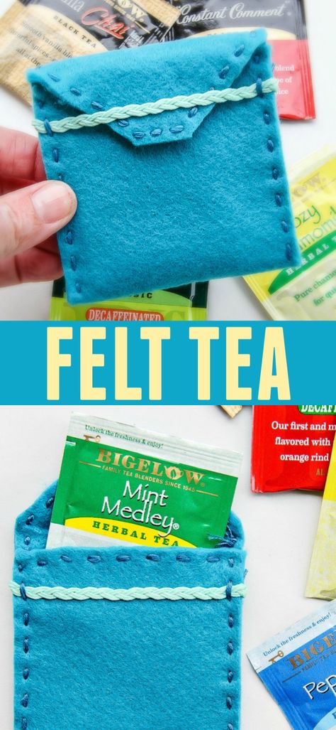 Felt Pouch Pattern, Felt Pouch Diy, Peppermint Tea Benefits, Tea Pouch, Shoebox Ideas, Tea Etiquette, Simple Pouch, Dt Projects, Diy Dish