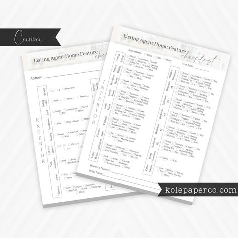 Listing Agent Walk Through Home Feature Checklist Real Estate | Etsy Home Checklist, Types Of Siding, Rental Property Management, Listing Agent, Real Estate Templates, Realtor Marketing, Online Profile, Checklist Template, Lead Magnet