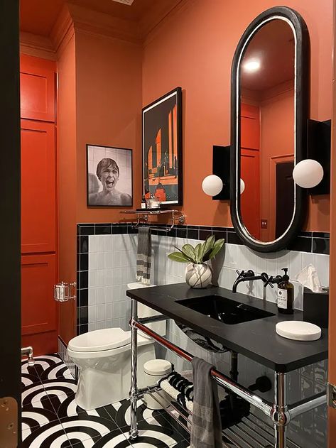 Funky Bathroom Ideas, Crazy Bathrooms, Funky Bathroom, Bold Bathroom, Funky Home, Galley Style Kitchen, Eclectic Bathroom, Mobil Home, Kitchen Styling