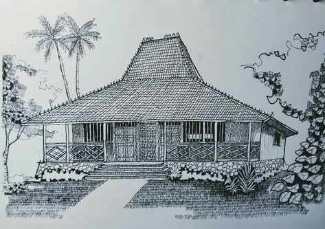 Bahay Kubo Sketch, Bahay Kubo, Tropical House Design, Pavilion Architecture, Resort Architecture, Bamboo House, House Sketch, Architecture Building Design, Free Hand Rangoli Design