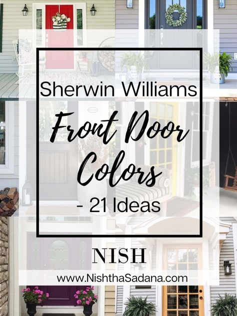 Sherwin Williams Front Door Colors, Sherwin Williams Front Door, Best Sherwin Williams Paint, Teal Front Doors, Painted Exterior Doors, Sherwin Williams Blue, Teal Paint Colors, Purple Front Doors, Best Front Door Colors