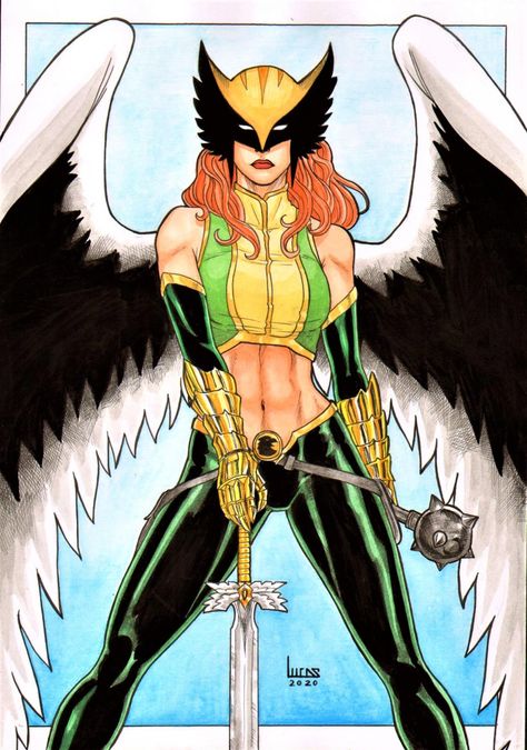 Hawkgirl Dc, Hawk Girl, Isabela Merced, Dc Comics Women, Art Commissions, Arte Dc Comics, Original Watercolor Art, Dc Comics Characters, Comics Girls