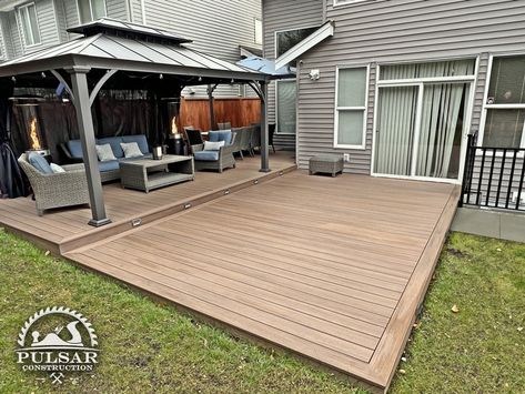 Ground-Level Decks Composite Decking Ideas, Ground Level Deck, Patio Decks, Cracked Concrete, Platform Deck, Decking Ideas, Growing Grass, Deck Projects, Deck Builders