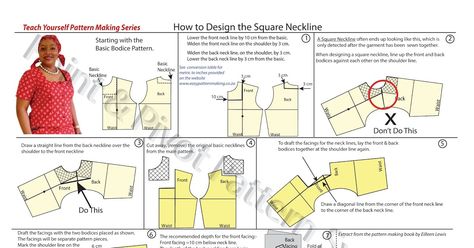 Drafting with the Point & Pivot System -- (Square Neckline Truing) Square Neck Pattern, Sewing Crafts Tutorials, Blouse Pattern Sewing, Think Again, Pattern Drafting, How To Design, Flutter Sleeve Dress, Diy Pattern, Blouse Pattern