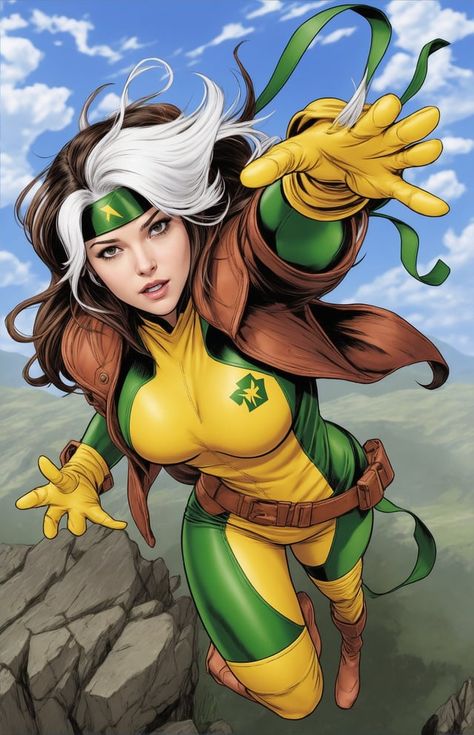 Rogue Marvel, Rogue Xmen, Xman Marvel, Women Poses, Marvel Rogue, Marvel Multiverse, Xmen Comics, Marvel Heroines, Marvel Superheroes Art