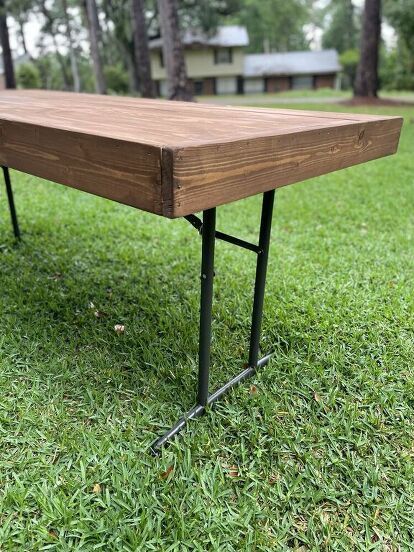 Folding Table Diy, Picnic Table Makeover, Wooden Folding Table, Outdoor Wood Table, Patio Table Top, Plastic Folding Table, Event Tables, Table Top Covers, Office Diy