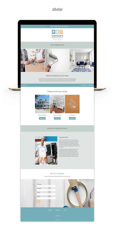 Elegant, colorful design. Perfect for a painter, home repair company, or home decorator. Website Sample, Painter And Decorator, Professional Painters, Colorful Design, Builder Website, Home Repair, Website Template, Website Design, Painter