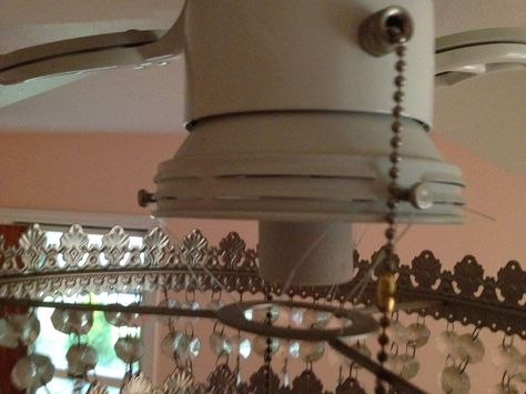 Mess of the Day: Ikea Hack Ceiling Fan Chandelier Diy Ceiling Fan, Ceiling Fan Diy, Ceiling Fan Update, Ceiling Fan Globes, Chandelier Diy, Ceiling Fan Makeover, Chandelier Makeover, Fan Chandelier, Room Fan