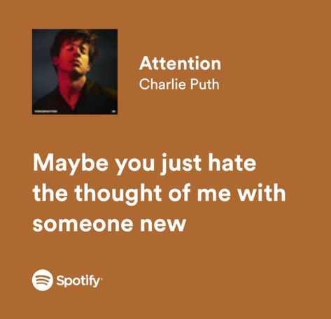 Spotify Quotes
#charlieputh Attention Charlie Puth Spotify, 8 Letters Lyrics, Attention Spotify, Long Distance Songs, Charlie Puth Lyrics, Attention Charlie Puth, Spotify Quotes, Monster Wall, Spotify Lyrics