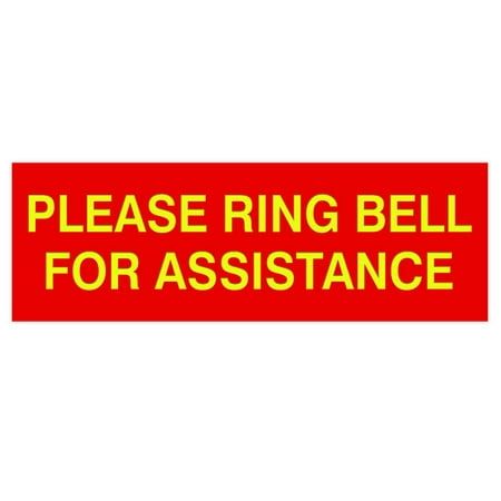 This informative 'PLEASE RING BELL FOR ASSISTANCE' Sign can be attached to the door, wall or window of your home or business. The sign has been laser engraved so the words are all etched into the plastic. Comes in multiple colors. Size: 3" x 9" - Large.  Color: Red. Please Ring Bell Sign, Ring Bell, Door Wall, The Door, Laser Engraved, Red Yellow, Laser Engraving, Signs, Ring