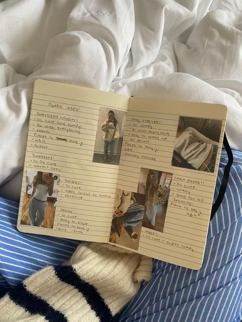 Outfit inspo page in my journal!! Outfit Journal, Dream Diary, Journal Inspiration Writing, Fashion Journals, My Journal, Journal Page, Journal Diary, Journal Inspiration, Journal Pages