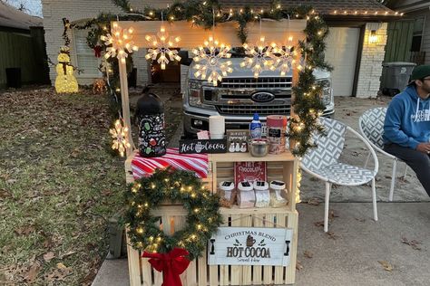 Neighborhood hot cocoa stand returns to East Dallas - Lakewood/East Dallas Hot Chocolate Stand, Cocoa Stand, Hot Cocoa Stand, Winter Wonderland Birthday Party, Farmer Market, Winter Wonderland Birthday, Market Booth, Winter Dance, Wonderland Birthday