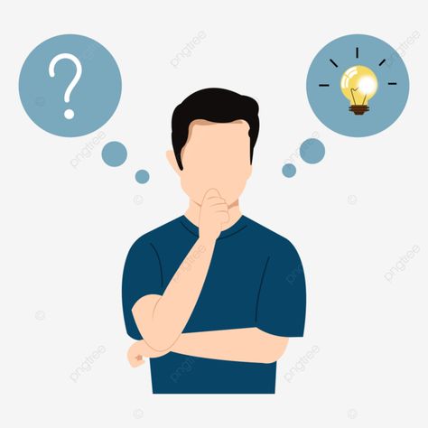 A Person Thinking Picture, Thinking Cartoon Character, Thinking Pictures Cartoon, Cartoon Man Character, Thinking Character, Question Logo, Thinking Cartoon, Confused Person, Thinking Illustration