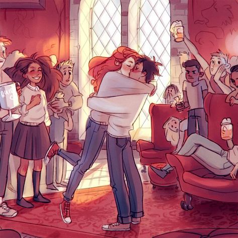 Harry Potter Ginny, Harry And Ginny, Harry Potter Illustrations, Images Harry Potter, Harry Potter Artwork, Harry Potter Comics, Harry Potter Ships, Bellatrix Lestrange, Harry Potter Drawings