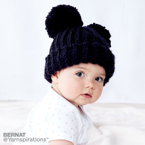 Adorable Pompom Crochet Hat Crochet Baby Hats Free, Crochet Family, Crochet Pom Pom Hat, Crochet Baby Hats Free Pattern, Crochet Baby Boy Hat, Crochet Baby Cap, Baby Hat Free Pattern, Crochet Hats For Boys, Crochet Mittens Pattern