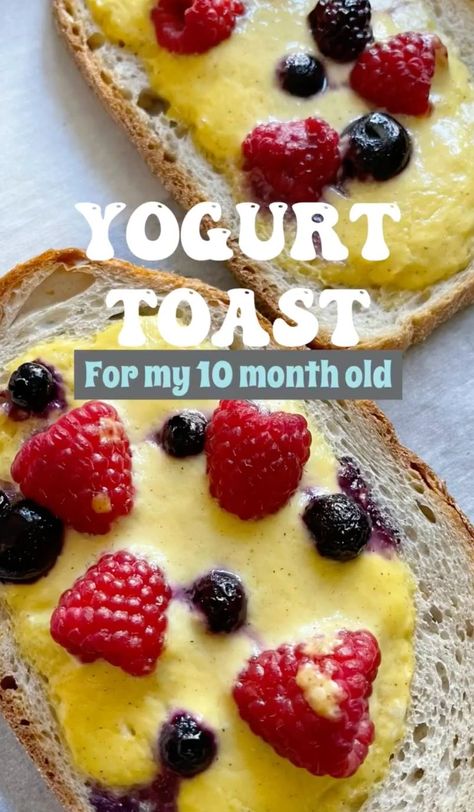 ✨I made the viral custard yogurt toast for my 10 month old! It was so easy and quick to make I think this will be one of our favorite breakfast favorites! Breakfast For 10 Month Old, Yogurt Toast, Led Weaning Recipes, Breakfast Favorites, Baby Led Weaning Recipes, Weaning Recipes, Led Weaning, Baby Led Weaning, Toast Recipes