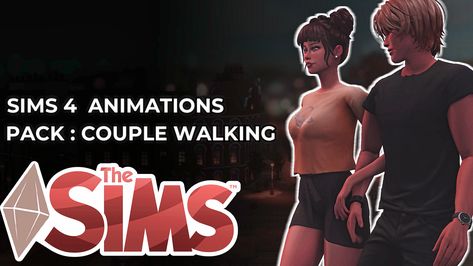 Sims4 Custom Content, Sims Legacy Challenge, Walking Animation, Walking Poses, Sims 4 Challenges, Sims 4 Black Hair, Pelo Sims, Couple Walking, Sims 4 Game Mods