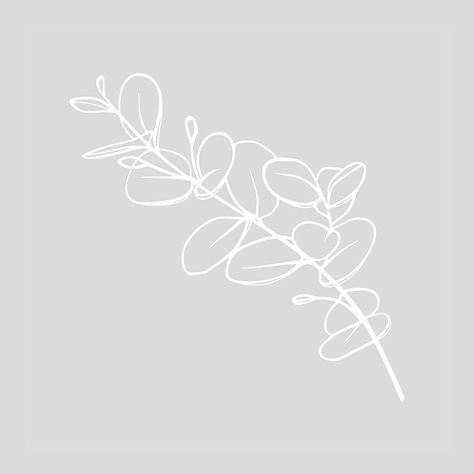 Fine Line Eucalyptus Tattoo, Eucalyptus Svg, Wedding Line Art, Eucalyptus Tattoo, Eucalyptus Art, Books Business, Picture Banner, Feuille Eucalyptus, One Line Drawing