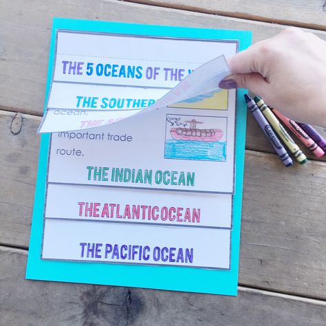 5 Oceans Of The World, Social Studies Activities Preschool, 7 Continents And 5 Oceans, Ocean Lesson Plans, Continents Activities, The 7 Continents, Ocean Zones, Third Grade Social Studies, Ocean Projects