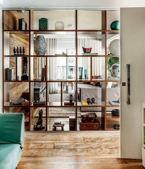 11 Fantastic Room Divider Ideas For Your Home • One Brick At A Time Dividing Rooms, Bookshelf Room Divider, Open Kitchens, Room Divider Shelves, Modern Room Divider, Living Room Divider, Diy Room Divider, Living Room Partition, Living Room Partition Design