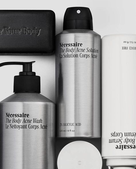 Nécessaire (@necessaire) • Instagram photos and videos Body Acne, Cosmetic Packaging, Packaging Mockup, Clean Modern, Package Design, Brand Packaging, Men's Grooming, Design Inspo, The Body