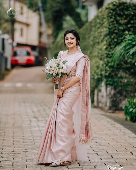 Christian Wedding Saree, Pastel Sarees, Christian Wedding Dress, Christian Bridal Saree, Family Dress, Engagement Saree, Christian Bride, Wedding Ready, Indian Bridal Dress