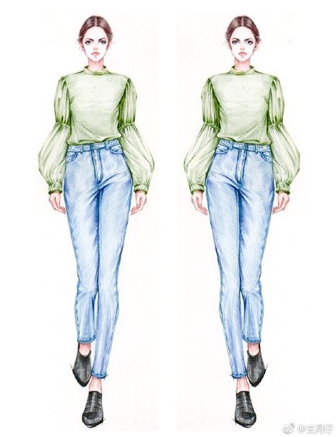 Denim Drawing Fashion Illustrations, Denim Illustration Sketch, Denim Illustration, Denim Fashion Illustration, Jeans Illustration, Croquis Fashion, Fashion Illustration Tutorial, Fashion Design Books, Fashion Figure Drawing