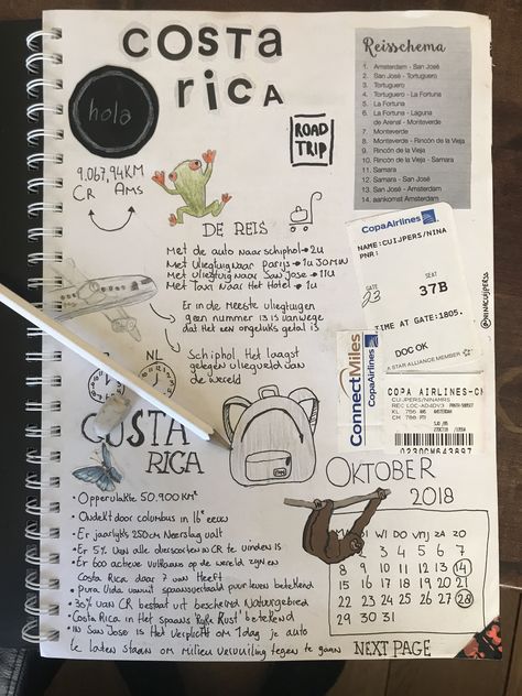 Costa Rica Scrapbook, Photo Journaling, Traveling Journal, Photo Voyage, Travel Journal Pages, Travel Art Journal, Costa Rica Vacation, Monteverde, Costa Rica Travel