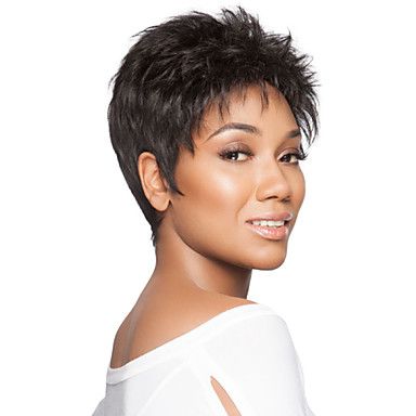 Human Hair Capless Wigs Human Hair Curly Capless Wig Black Female Celebrity, Black Women Short Hair, Short Wavy Pixie, Celebrity Wigs, Women Short Hair, Wigs Short, Short Human Hair Wigs, Cheap Human Hair, Short Hair Wigs