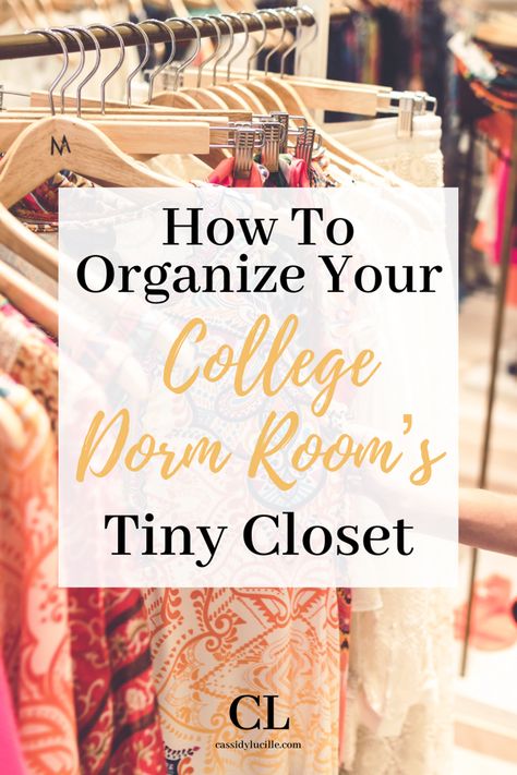 Closet Organization Ideas College, College Dorm Closet Organization Ideas, Ikea Dorm Room Hacks, Command Hooks Ideas Organizing Dorm Room, Dorm Room Closet Organization Ideas, College Organization Tips Dorm, Small Dorm Closet Organization, Apt Organization Ideas, Dorm Room Closet Ideas