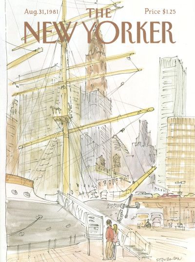 James Stevenson : Cover art for The New Yorker 2950 - 31 August 1981 The New Yorker August, Arthur Getz, Vintage New Yorker, Magazines Cover, The New Yorker Magazine, Vintage Cover, New Yorker Magazine, New Yorker Covers, Tall Ship