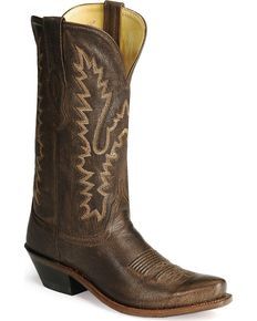 Old West Distressed Leather Cowgirl Boots  - Snip Toe, Dark Brown Snip Toe Cowgirl Boots, Old West Boots, Shoes Wishlist, Justin Boots Womens, Funky Wedding, Dark Brown Boots, Leather Cowgirl Boots, Ellie Shoes, Wedding Boots