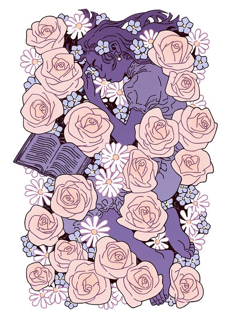 Laying In Flowers, Full Illustration, Epic Drawings, Fairytale Illustration, Forget Me Not, Psych, Art Plastique, Stardust, Pretty Art