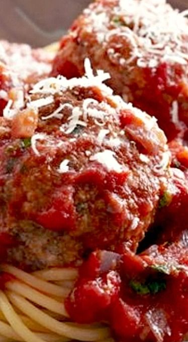 Ina Garten Meatballs, Food Network Meatballs, Type Of Tomatoes, Rolled Flank Steak, Meatballs And Spaghetti, Ground Beef Meatballs, Sunday Gravy, Fresh Ricotta, Marzano Tomatoes