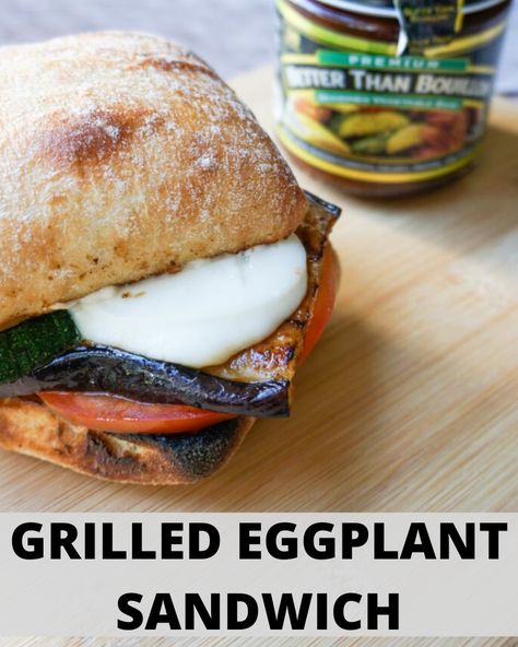 Looking for a delicious vegetarian grilling recipe? Try these easy and healthy Grilled Eggplant Sandwiches! They have zucchini, tomatoes, and of course eggplant {and you can skip the fresh mozzarella cheese to make it vegan.} Veggie Sandwiches, Vegetarian Grilling Recipes, Eggplant Sandwich, Vegetarian Grilling, Healthy Sandwich Recipes, Eggplant Dishes, Baked Eggplant, Vegetarian Sandwich, Delicious Appetizer Recipes