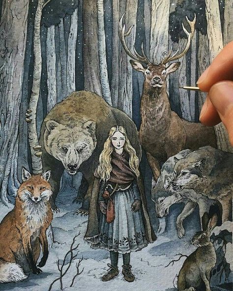 Fairytale Illustration, Arte Sketchbook, Art Et Illustration, Fairytale Art, Creative Mind, Arte Fantasy, Art And Illustration, Whimsical Art, In The Woods