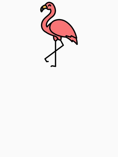 "Cute Happy Flamingo Cartoon Logo" T-shirt by passionemporium | Redbubble Cute Flamingo Drawing, Flamingo Drawing Simple, Flamingo Doodle, Flamingo Cartoon, Flamingo Cartoon Drawing, Flamingo Doodle Easy, Cartoon Flamingo, Flamingo Drawing, Flamingo Icon